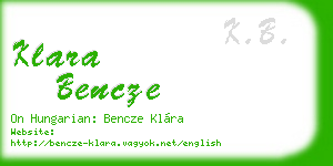 klara bencze business card